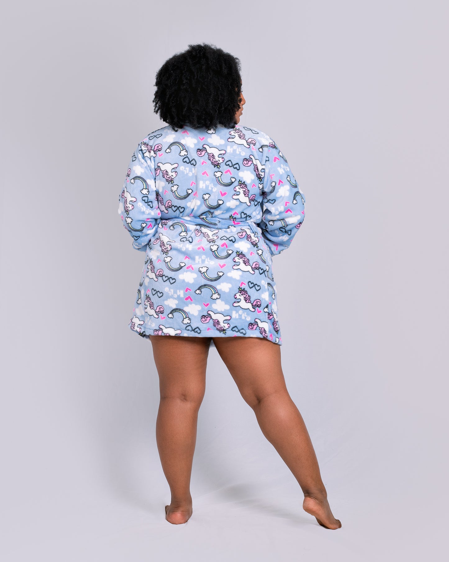Levantadora piel de durazno Unicornios Celeste