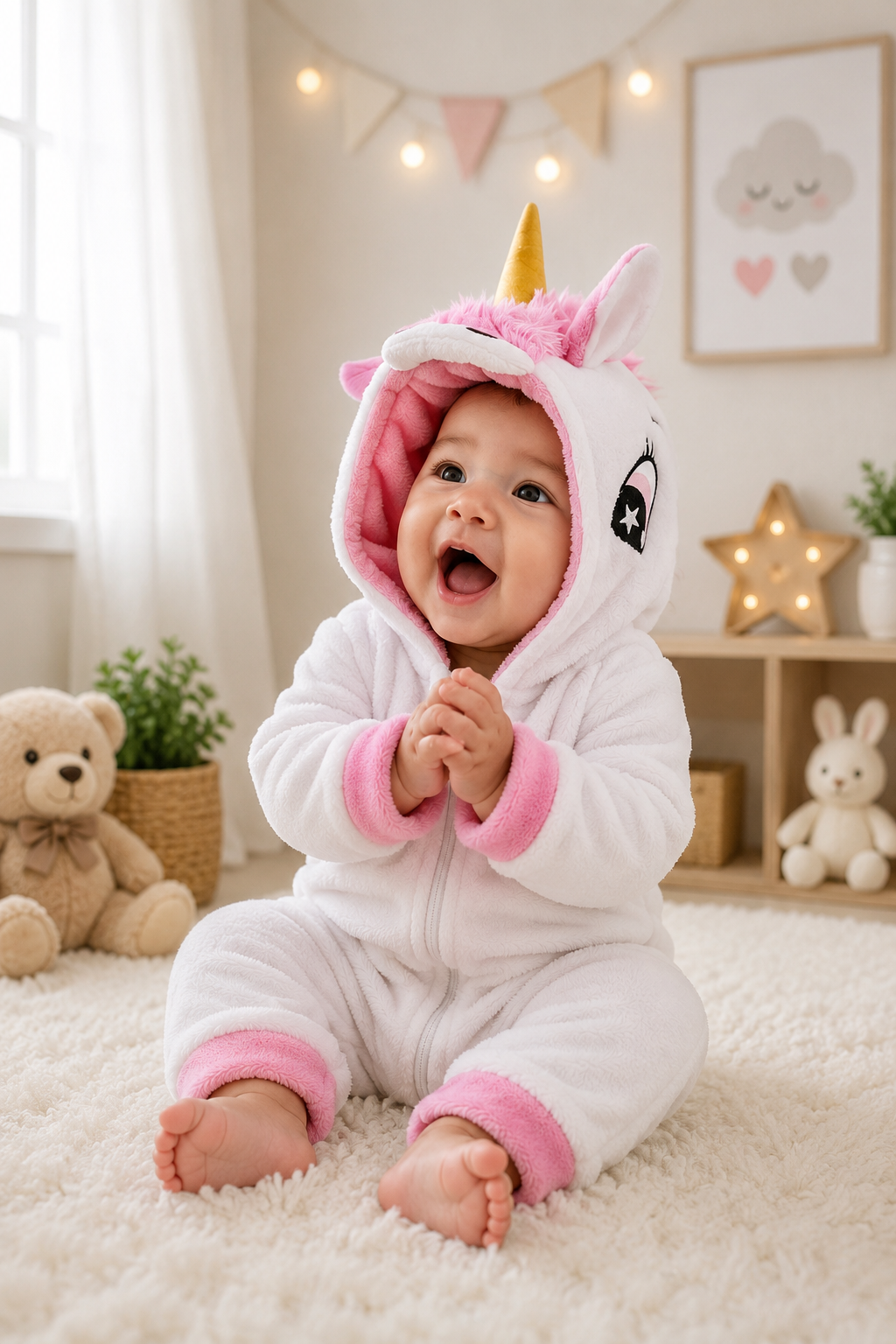Pijama temática Unicornio Blanco-Rosado