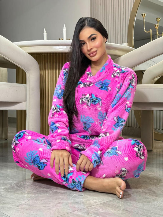Pijama de 2 Piezas Stitch y Ángela Rosa | Buzo + Pantalón