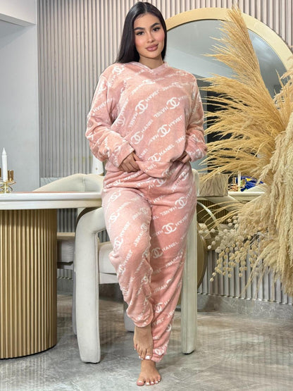 Pijama de 2 Piezas Estilo Chanel | Buzo + Pantalón
