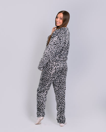 Pijama temática de dos piezas Animal Print Gris