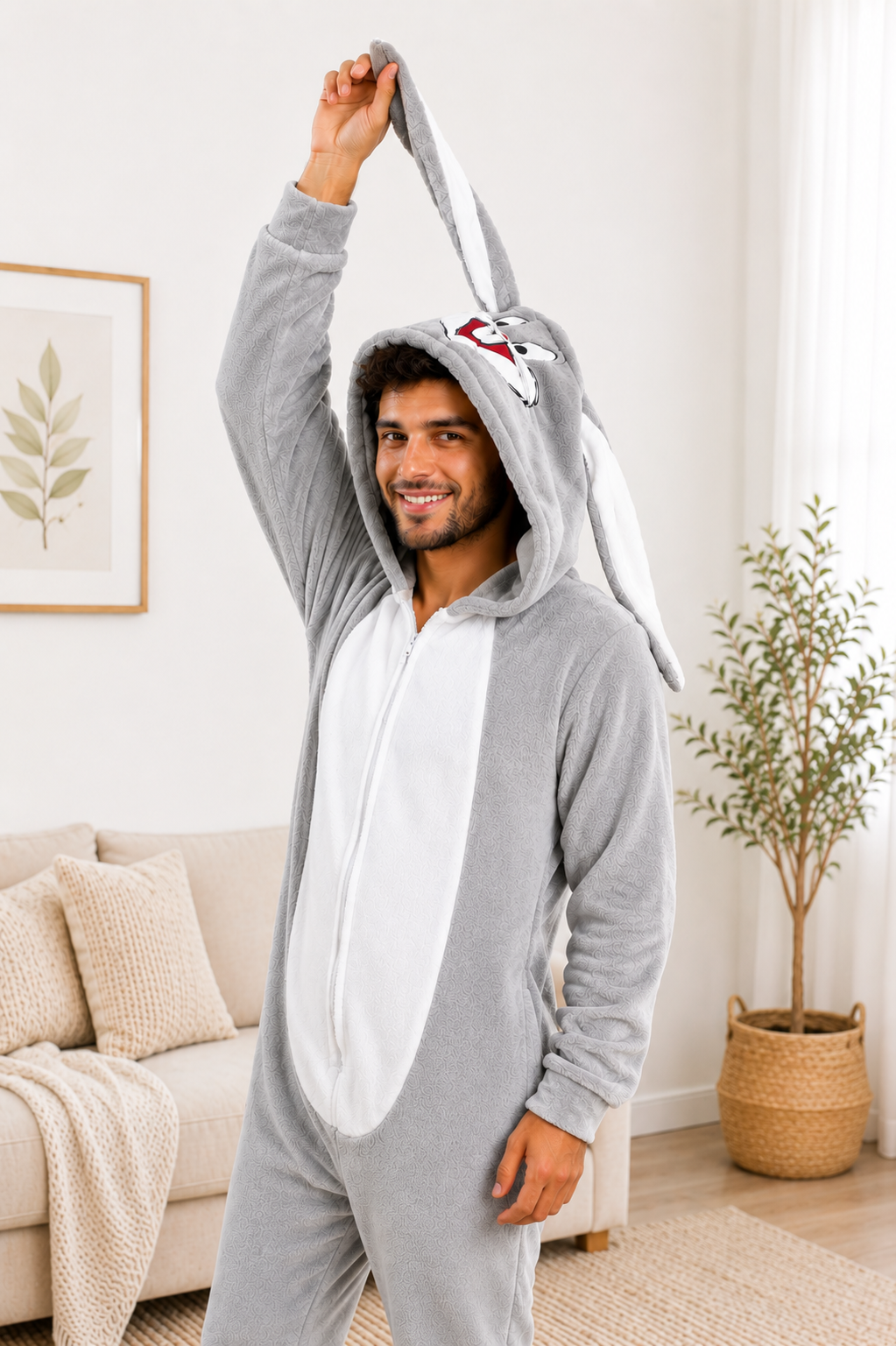 Pijama temática Bugs Bunny Gris