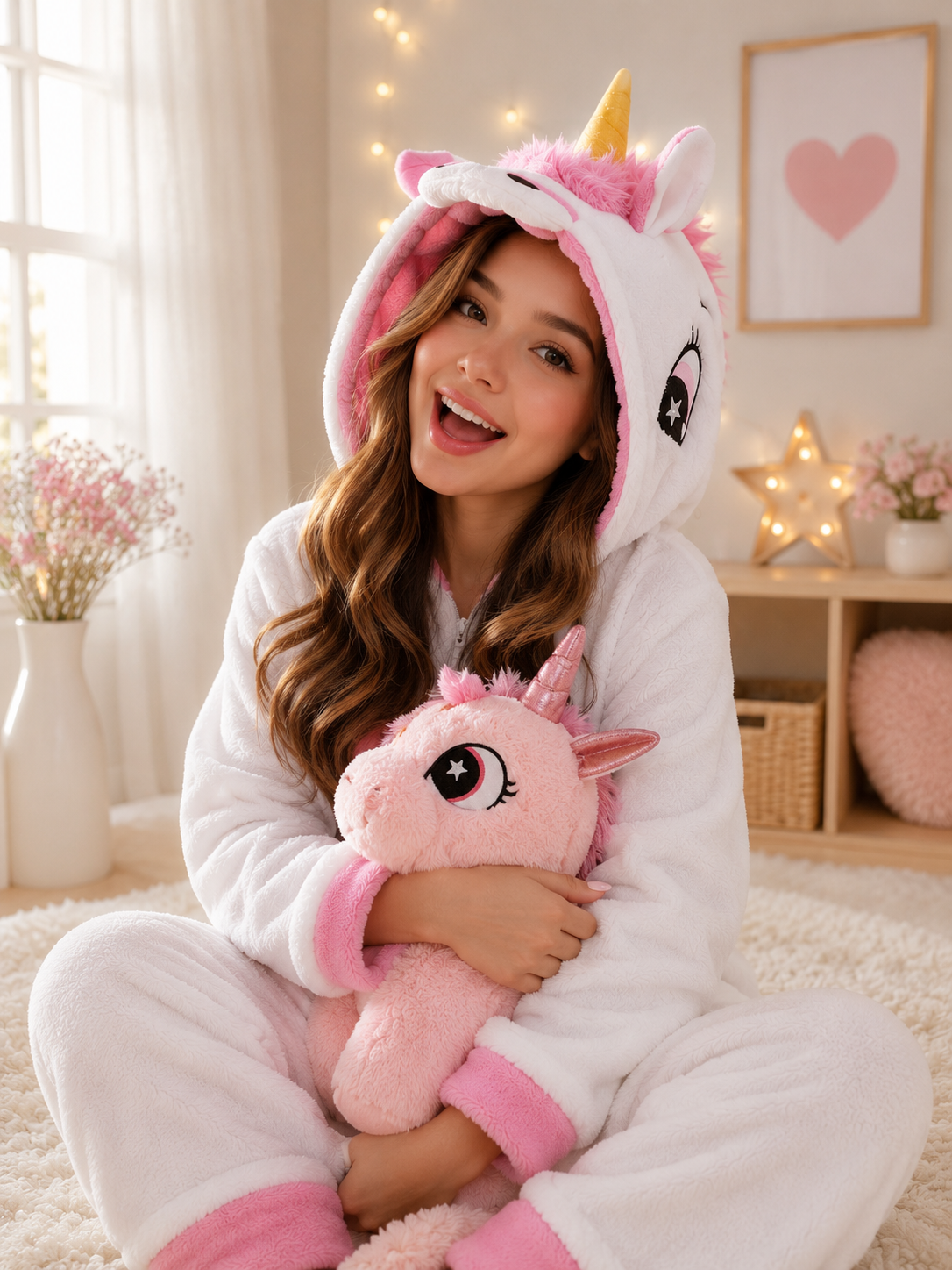 Pijama temática Unicornio Blanco-Rosado